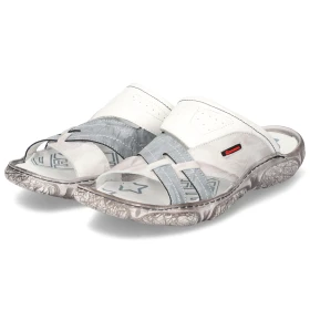 Pantoletten - weiß/grau