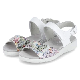 Sandalen FLOWER-SAMT/SOFT-N. - weiss
