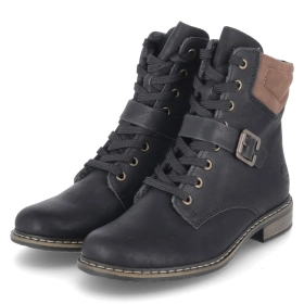 Schnürstiefeletten - schwarz