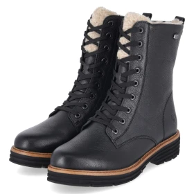 Schnürstiefeletten - schwarz kombi