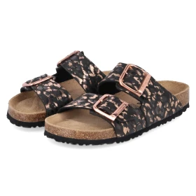 Pantoletten - BLACK/LEOPARD Pantoletten - BLACK/LEOPARD