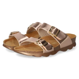 Pantoletten - rosegold lame
