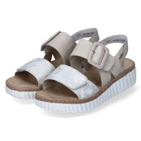 Sandalen - beige-gold/perle