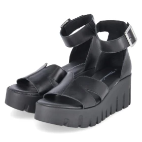 Keilsandaletten - BLACK LEATHER