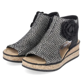 Schaftsandaletten - schwarz-kombi