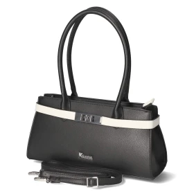 Schultertasche - schwarz/weiß