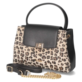 Handtasche - beige/schwarz