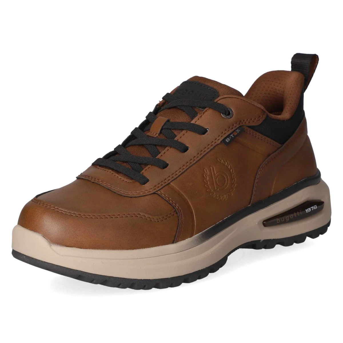 Schnürschuhe - cognac/black