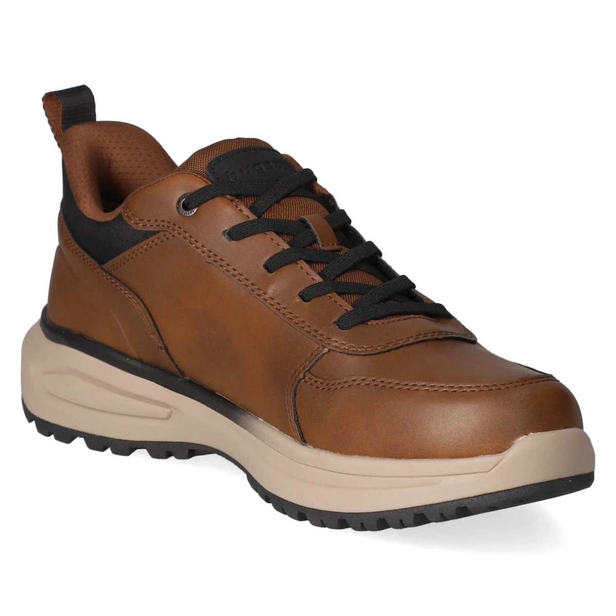 Schnürschuhe - cognac/black