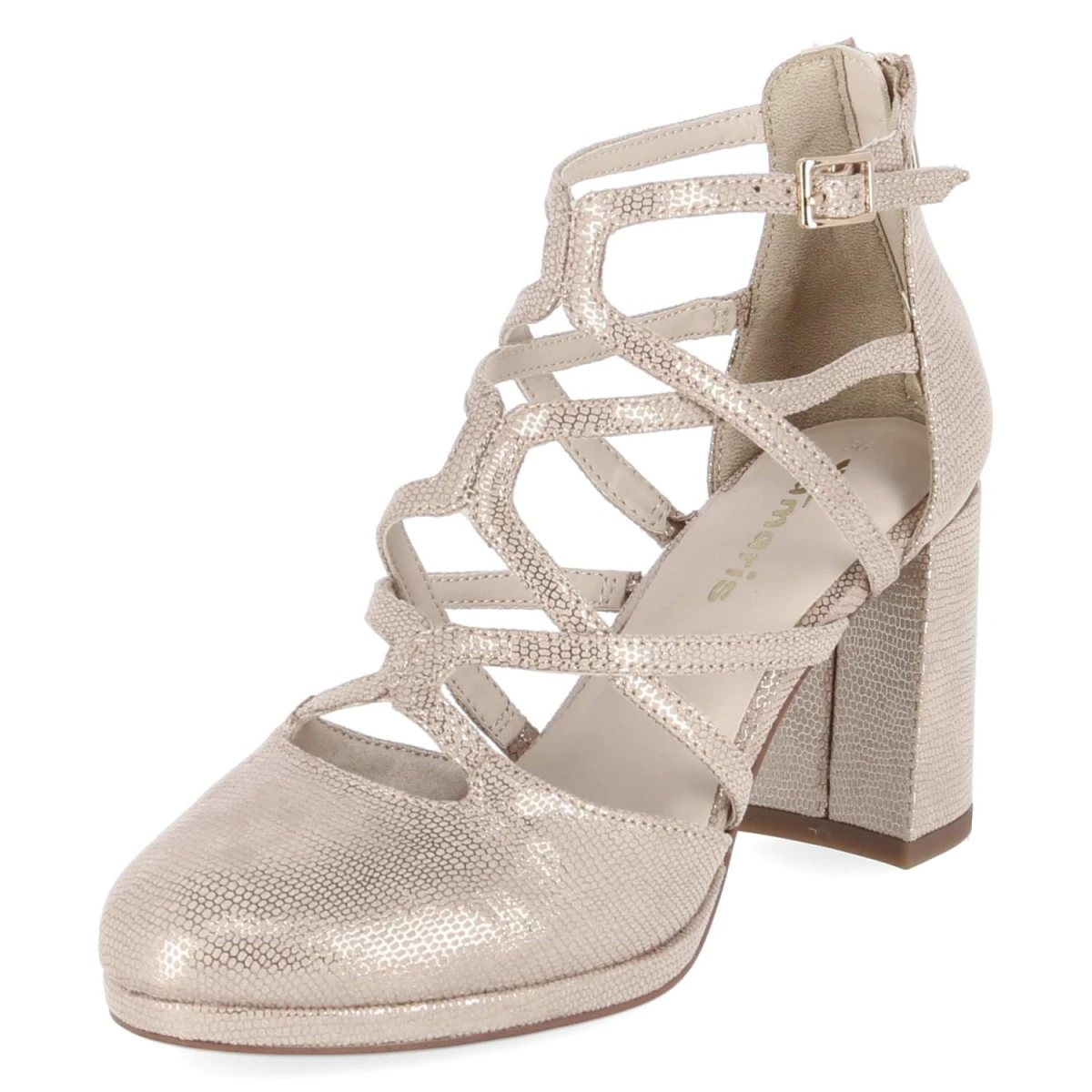 Riemchenpumps - LIGHT GOLD STRUCTURE