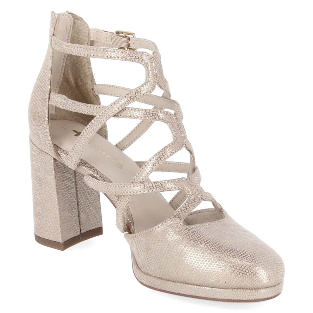 Riemchenpumps - LIGHT GOLD STRUCTURE