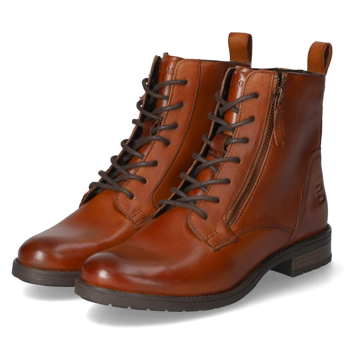 Schnürstiefeletten - cognac