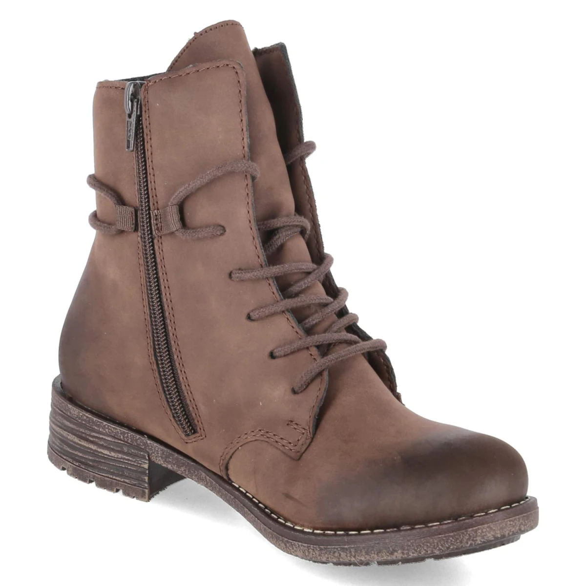 Schnüstiefeletten - BRAUN