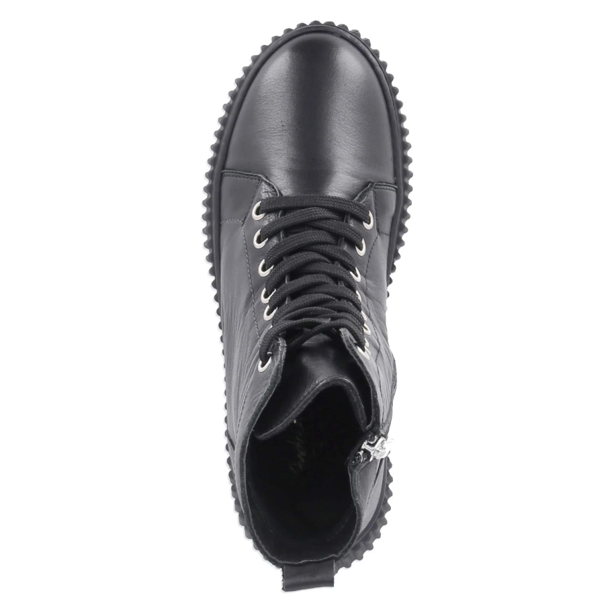 Schnürstiefeletten - schwarz