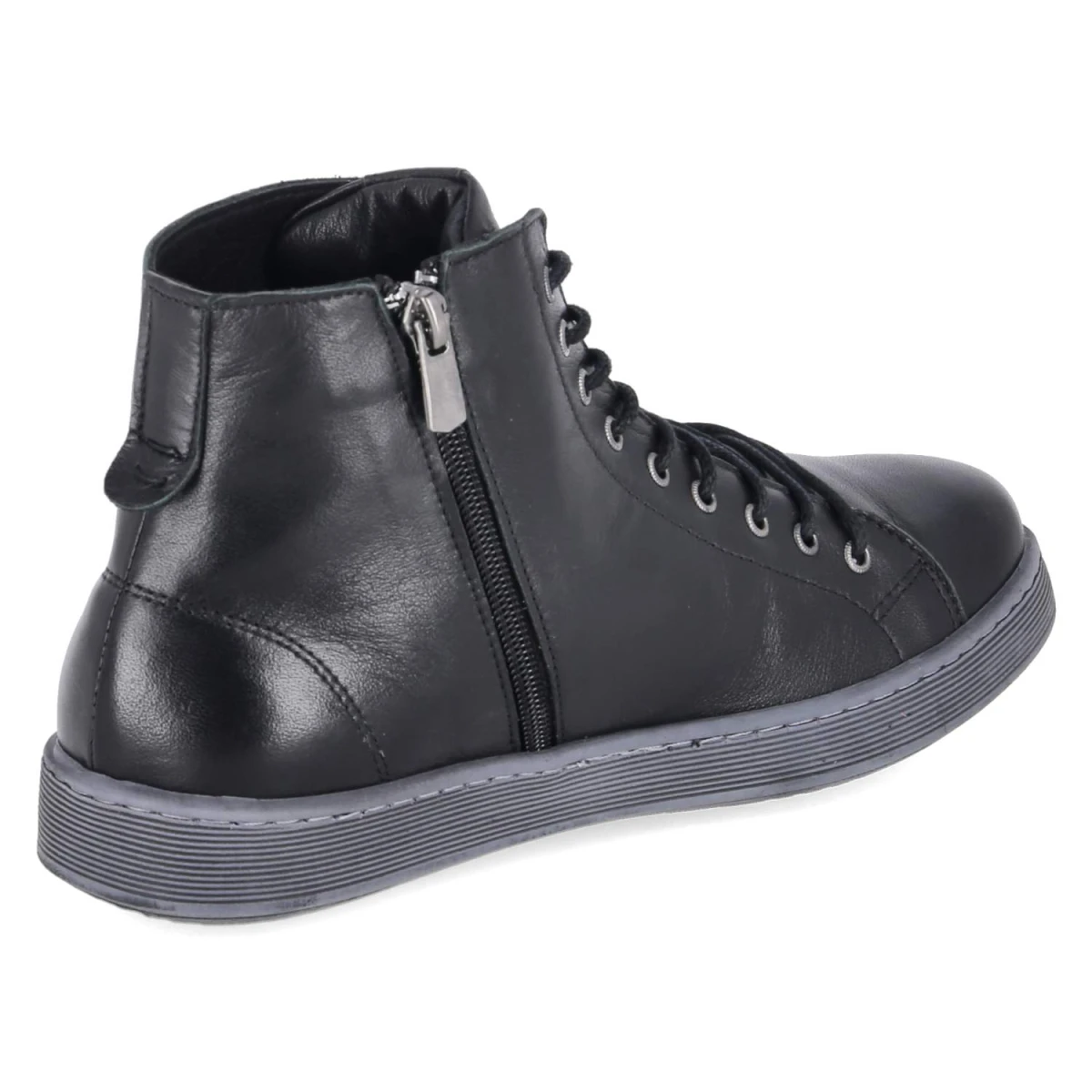 Schnüstiefeletten - schwarz
