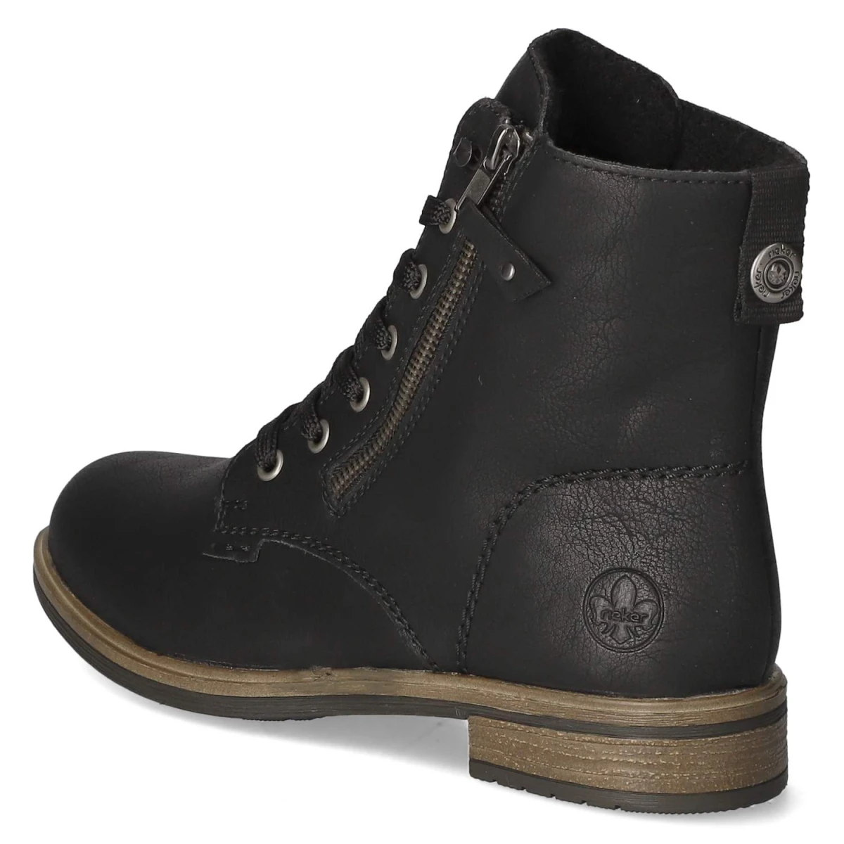 Schnürstiefeletten - schwarz