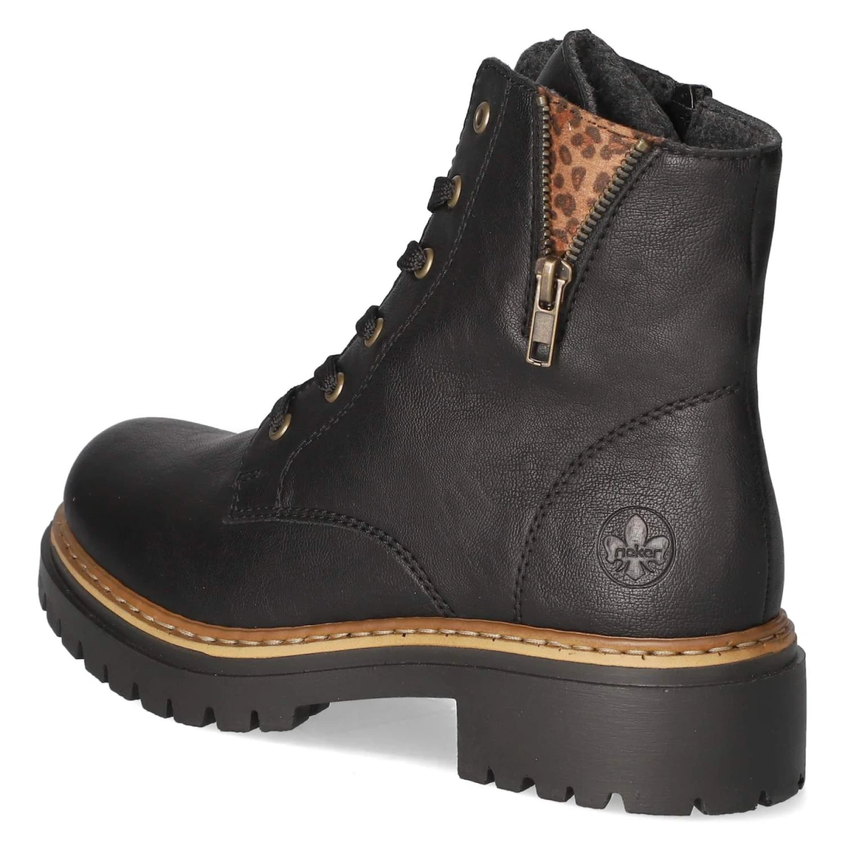 Schnürstiefeletten - schwarz