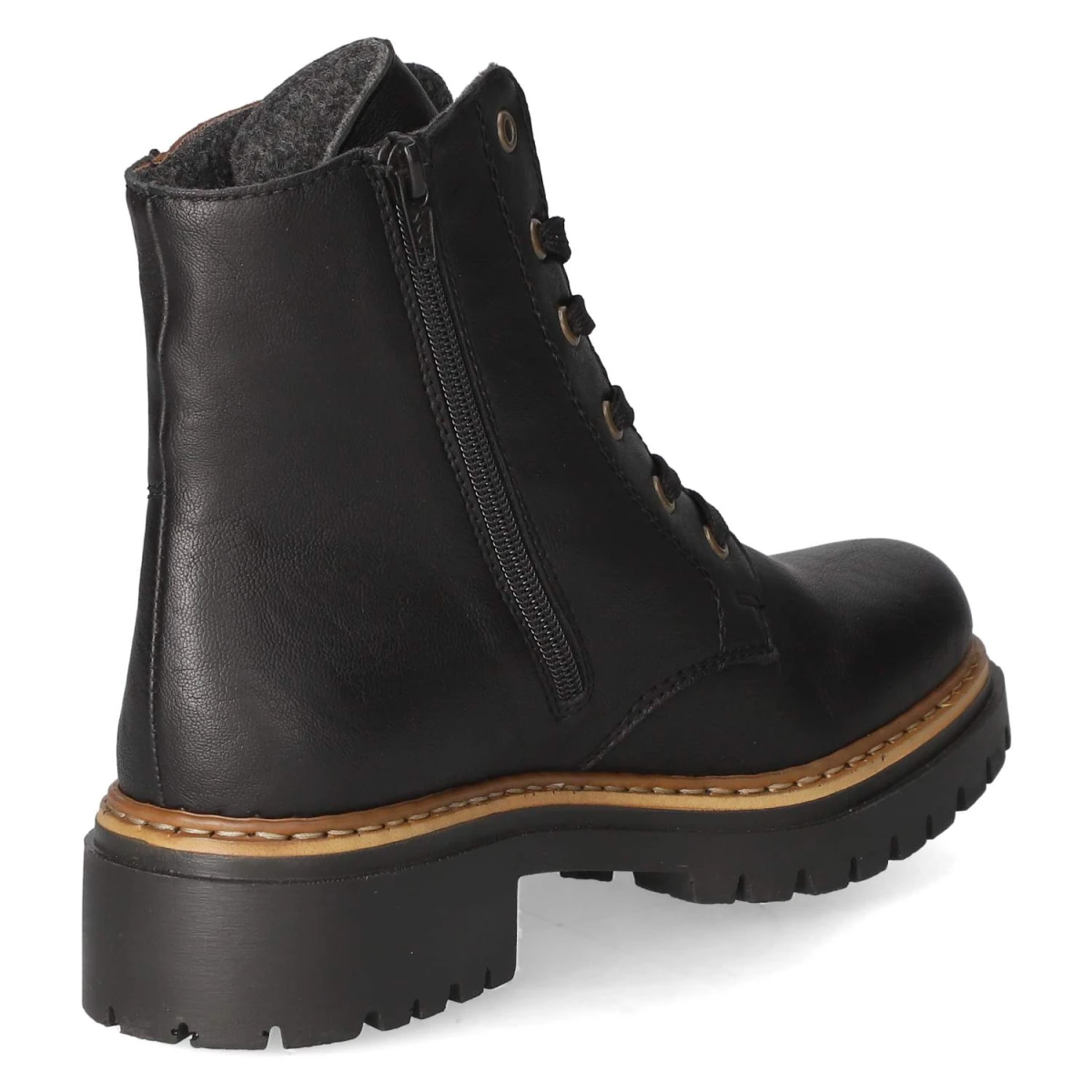 Schnürstiefeletten - schwarz