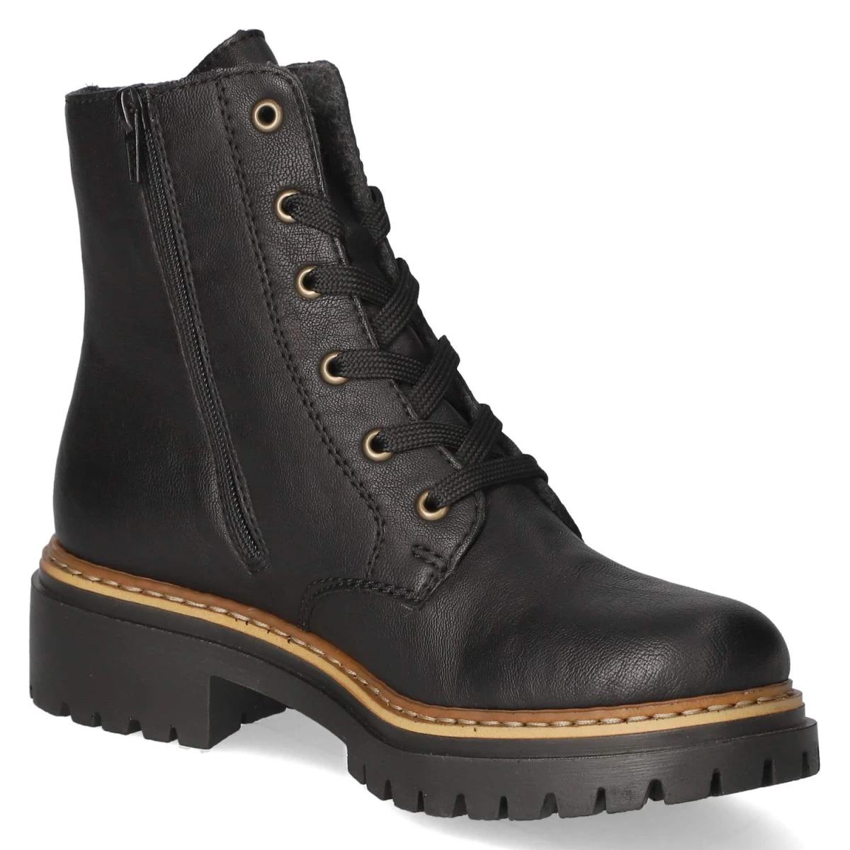 Schnürstiefeletten - schwarz