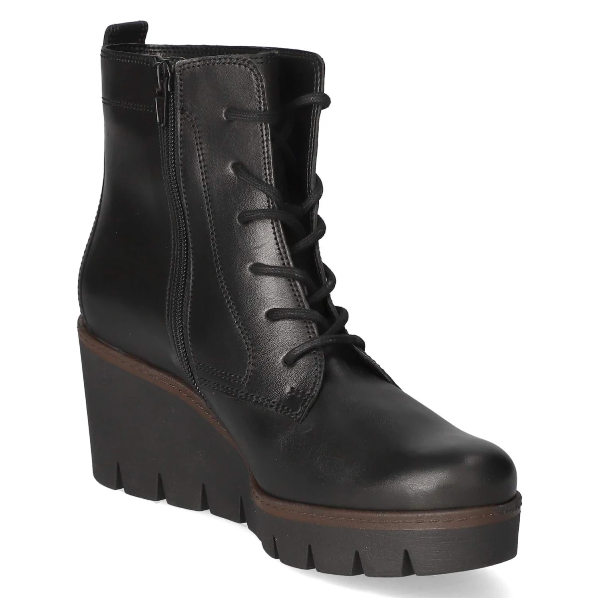 Schnürstiefeletten - schwarz (cognac)