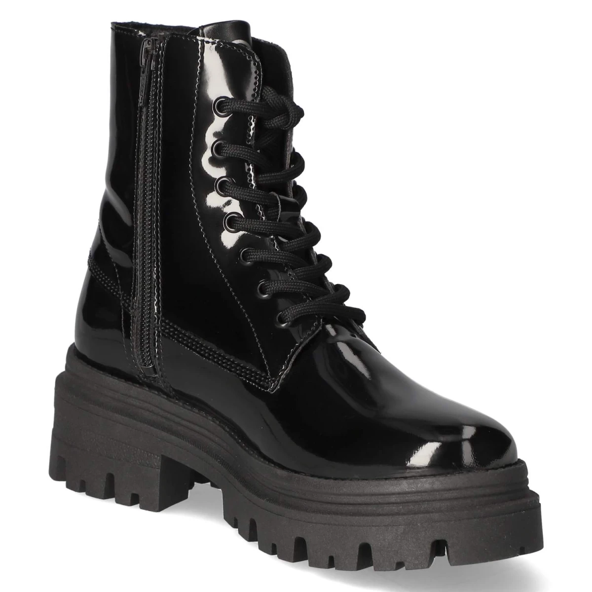 Schnürstiefeletten - BLACK PATENT