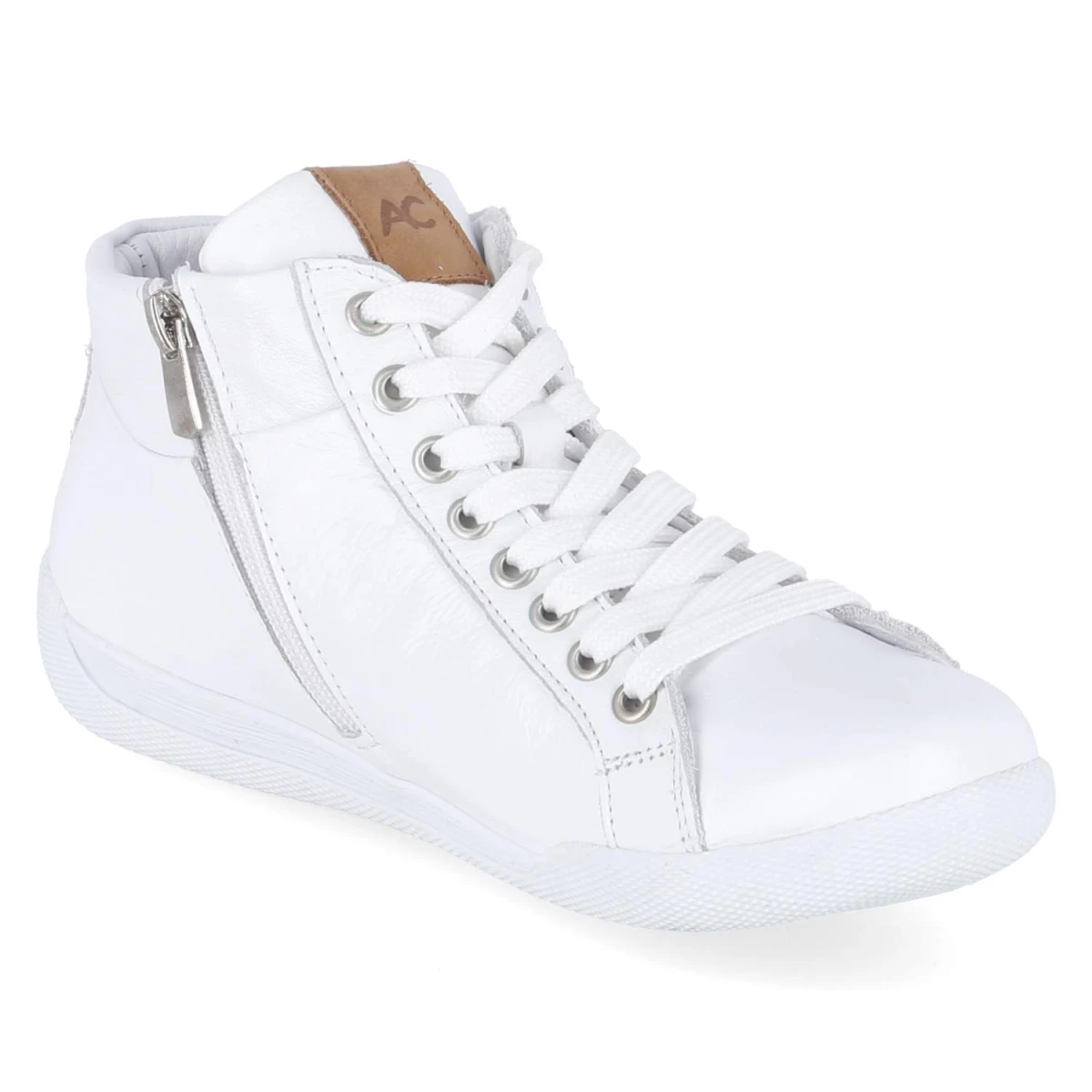 High Sneaker - weiß/brandy