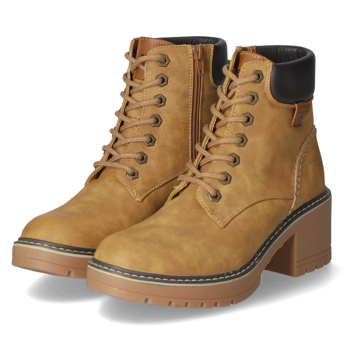 Schnürstiefeletten - golden tan