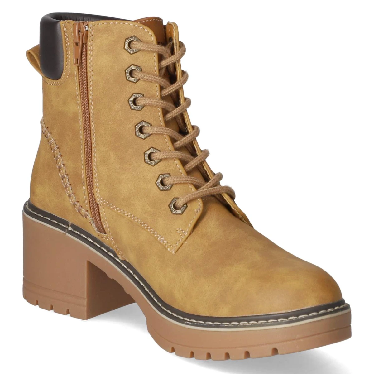 Schnürstiefeletten - golden tan