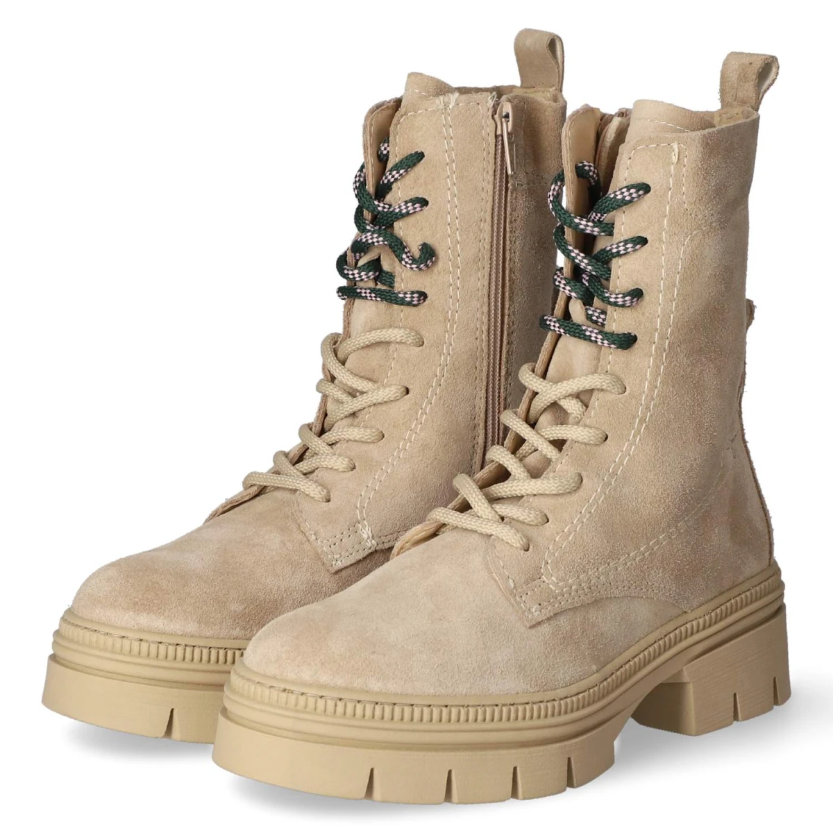 Schnürstiefeletten - BEIGE