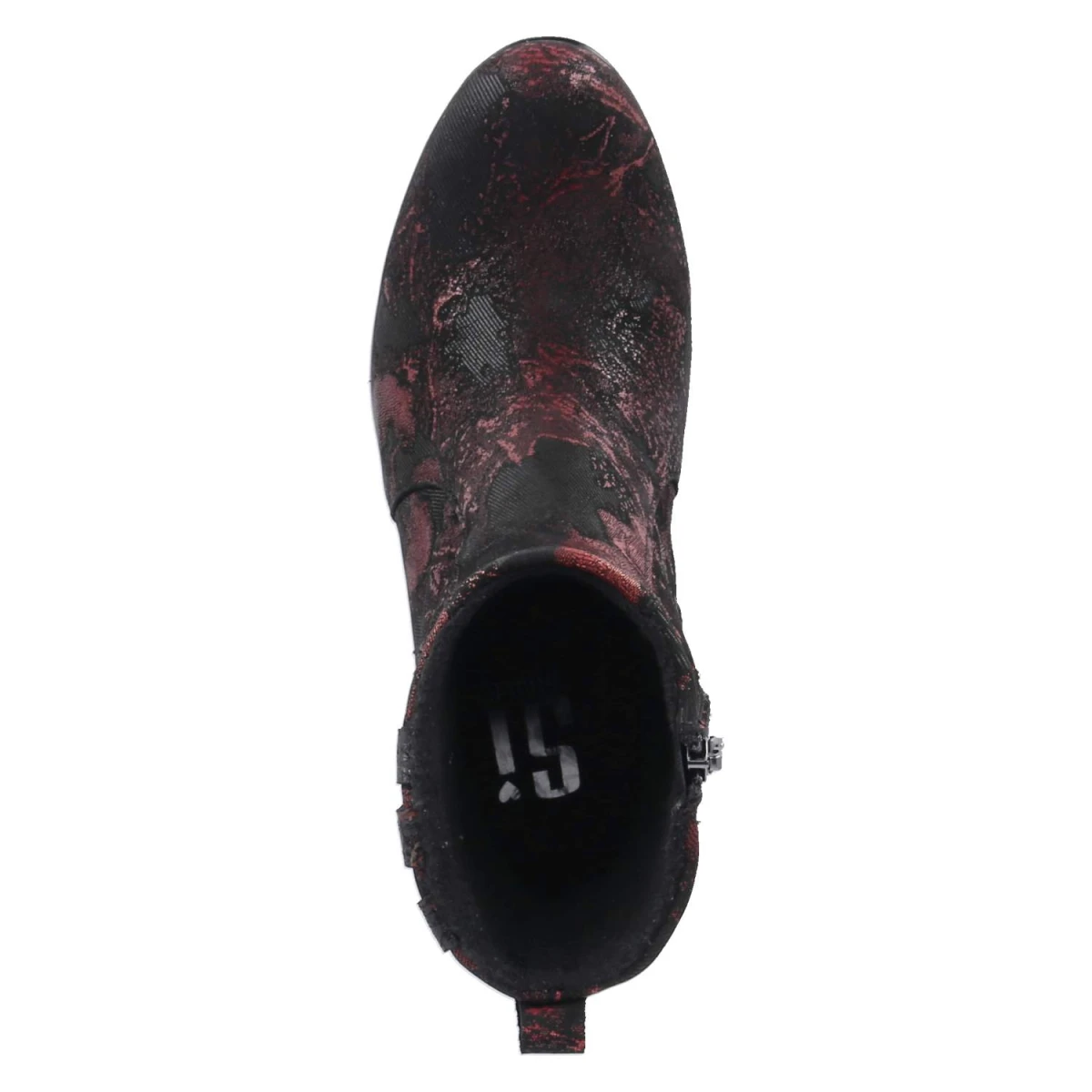 Ankle Boots - Weinrot/Schwarz