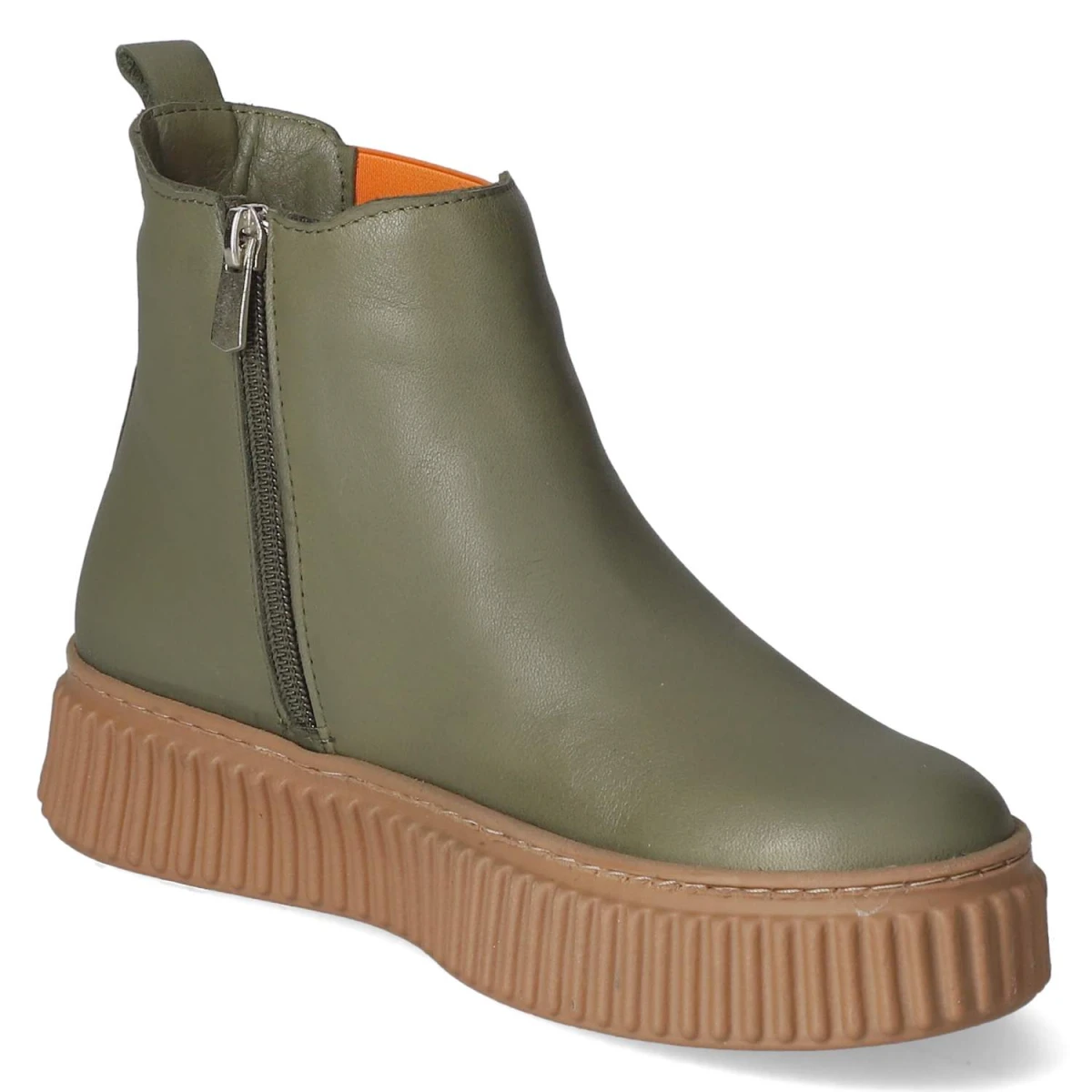 Chelsea Boots - oliv/orange