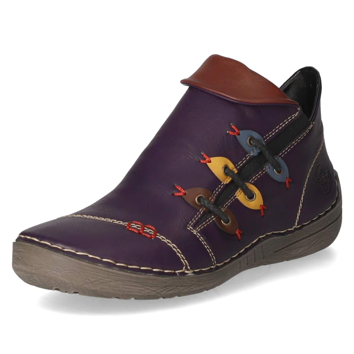 Stiefeletten - aubergine/brown/honig/jeans/wi