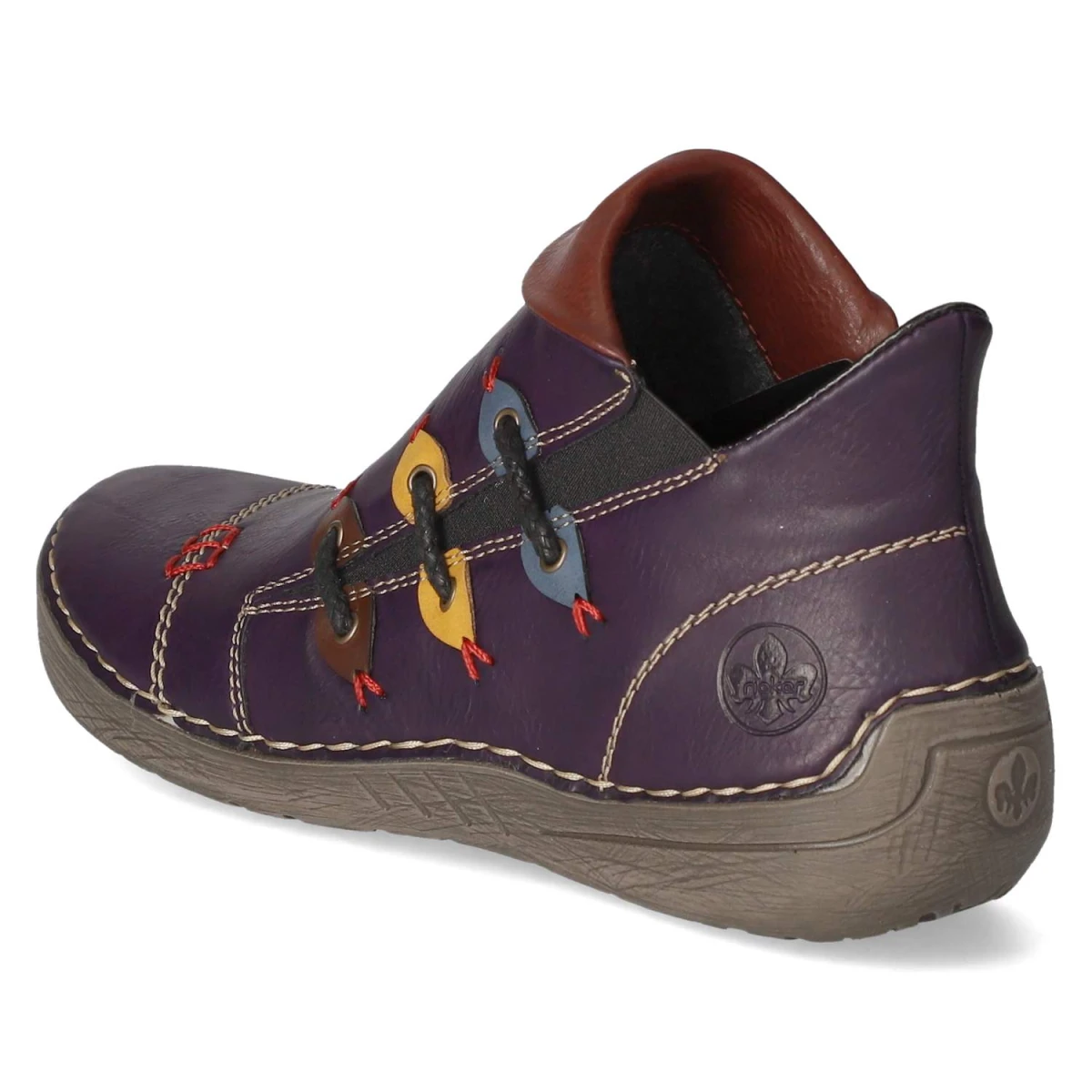 Stiefeletten - aubergine/brown/honig/jeans/wi