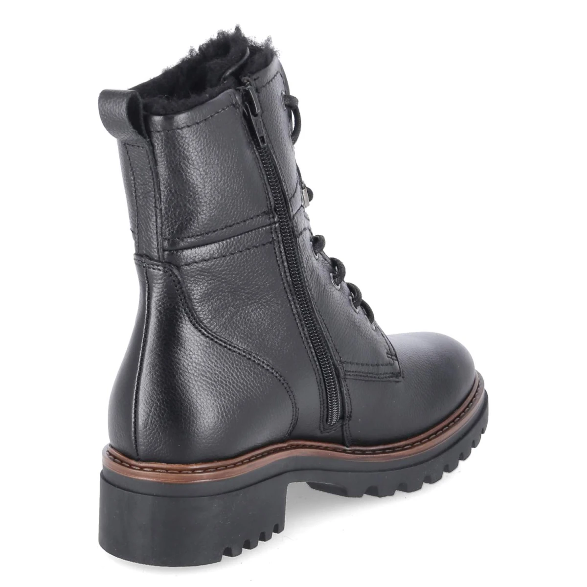 Winterschnürstiefeletten - BLACK LEATHER