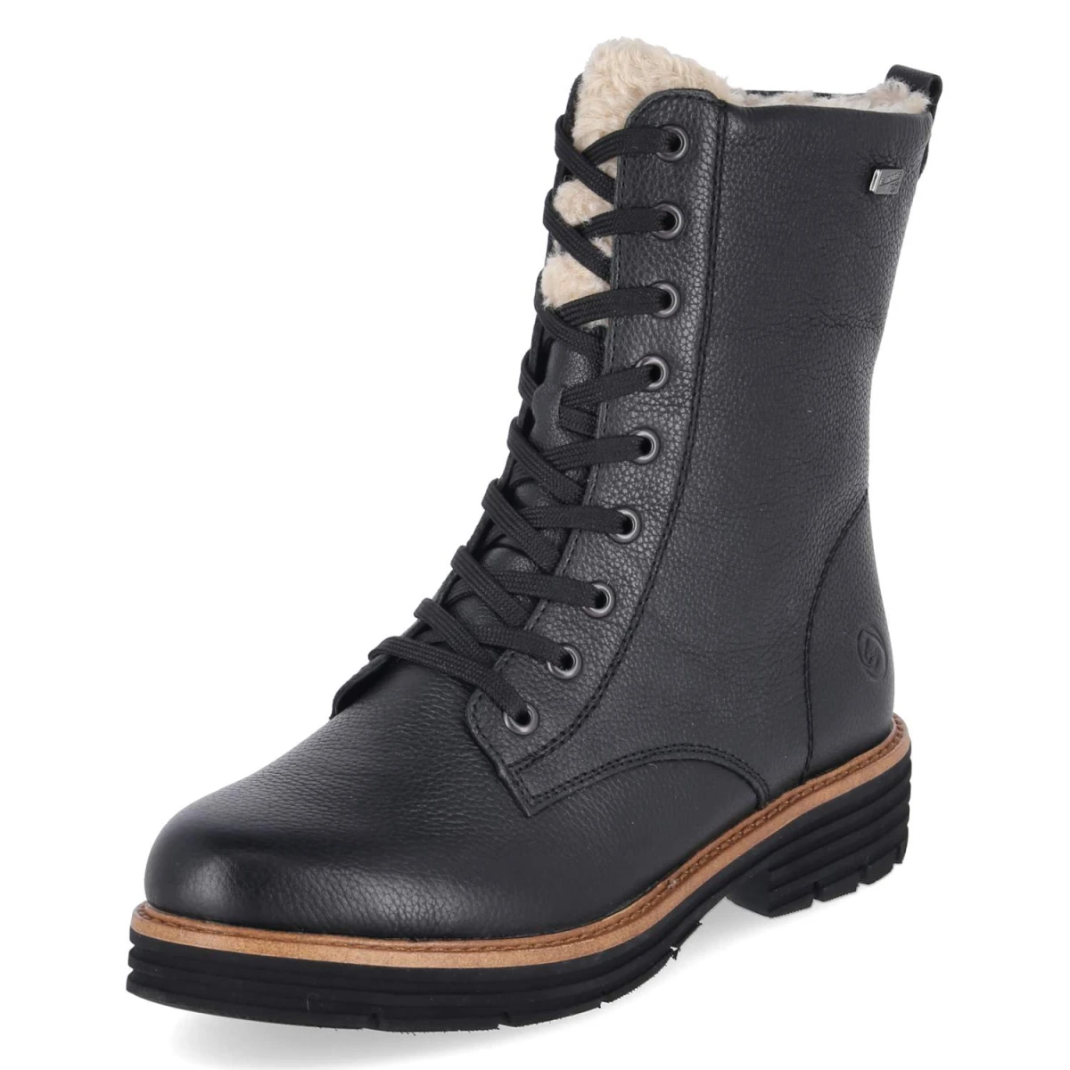 Schnürstiefeletten - schwarz kombi