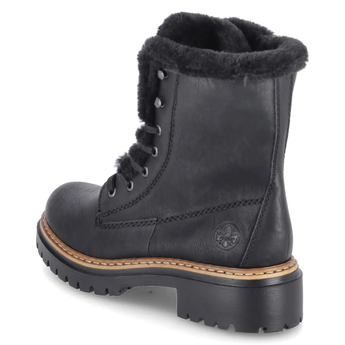 Schnürstiefeletten - schwarz