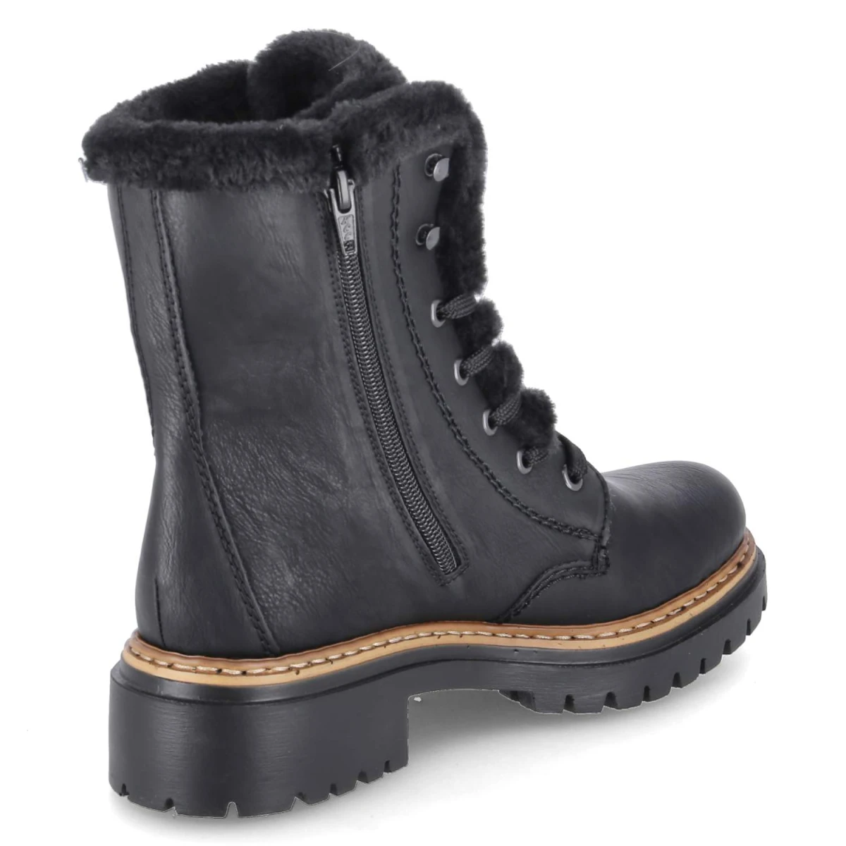 Schnürstiefeletten - schwarz