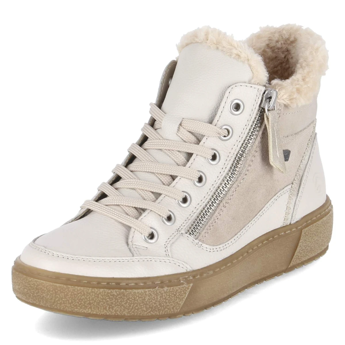 Schnürstiefeletten - weiss kombi