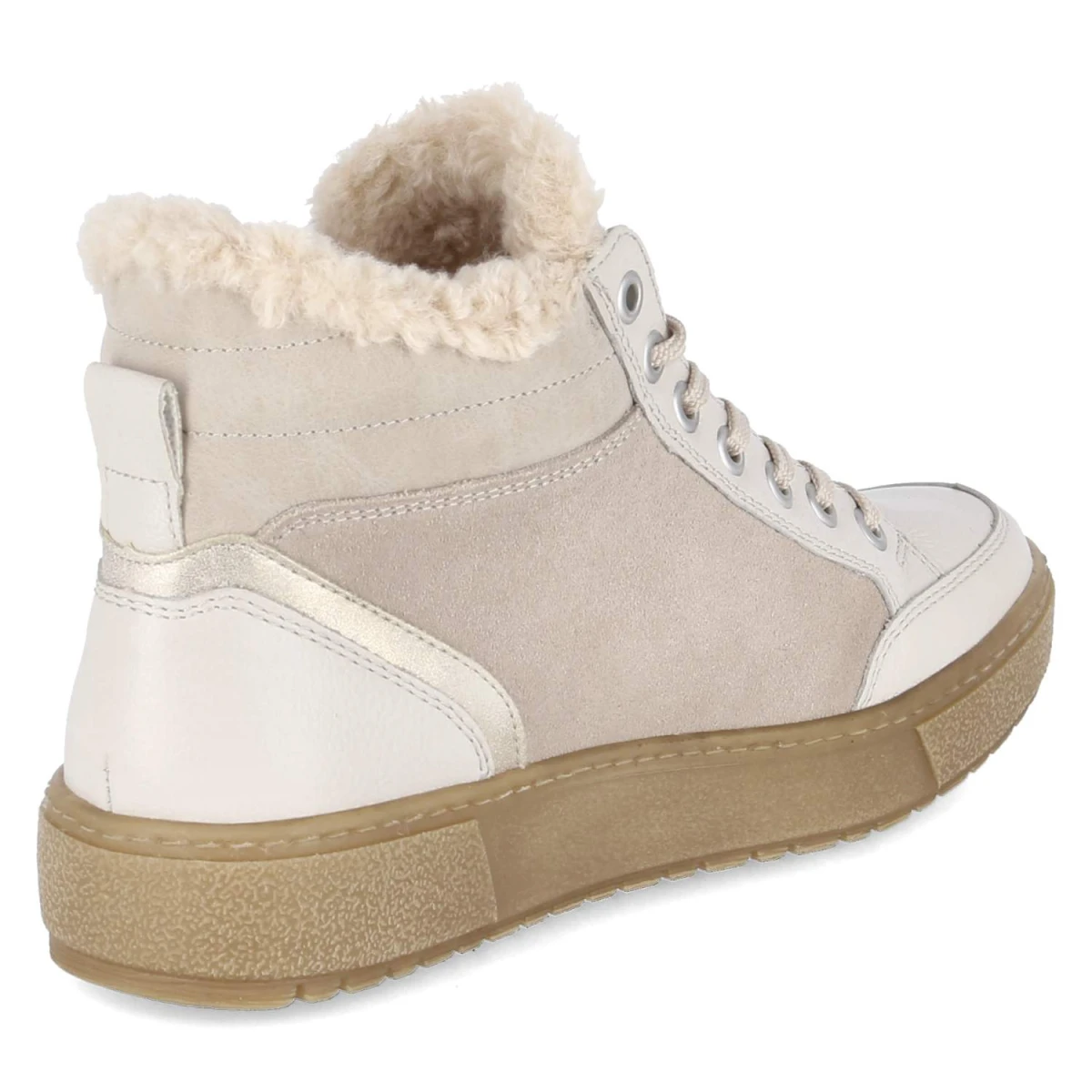 Schnürstiefeletten - weiss kombi