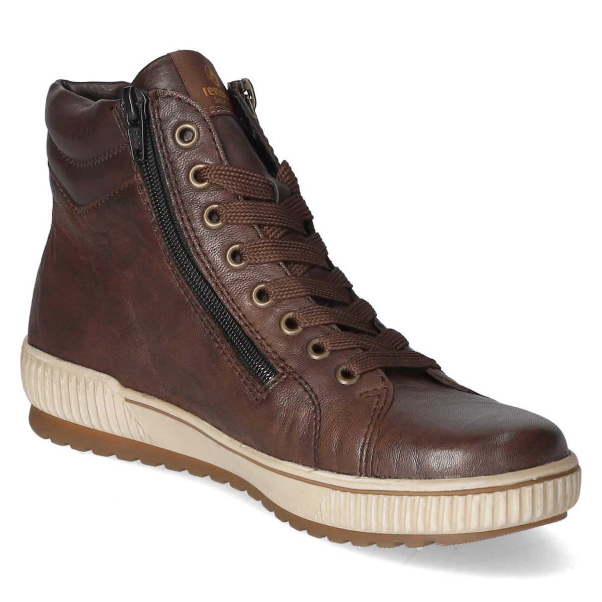 Schnürstiefeletten - BRAUN