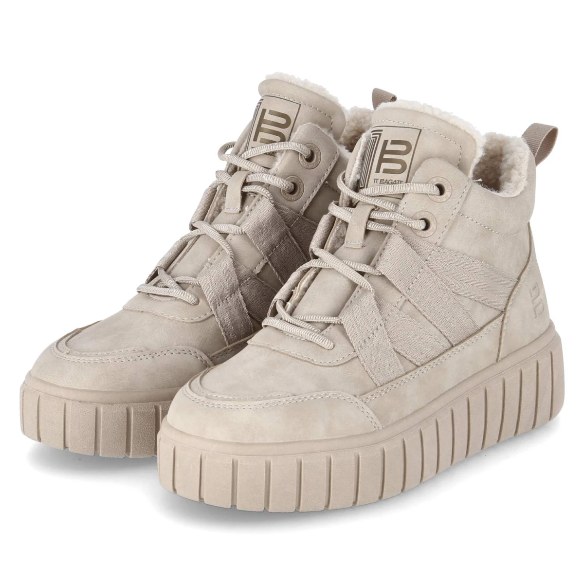 Schnürboots - beige / offwhite