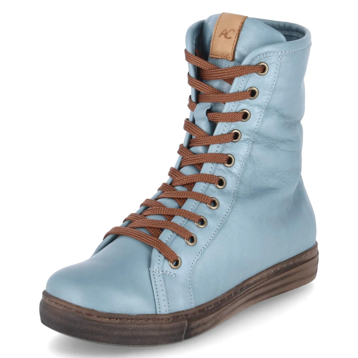 Schnürstiefeletten - petrol/ brandy