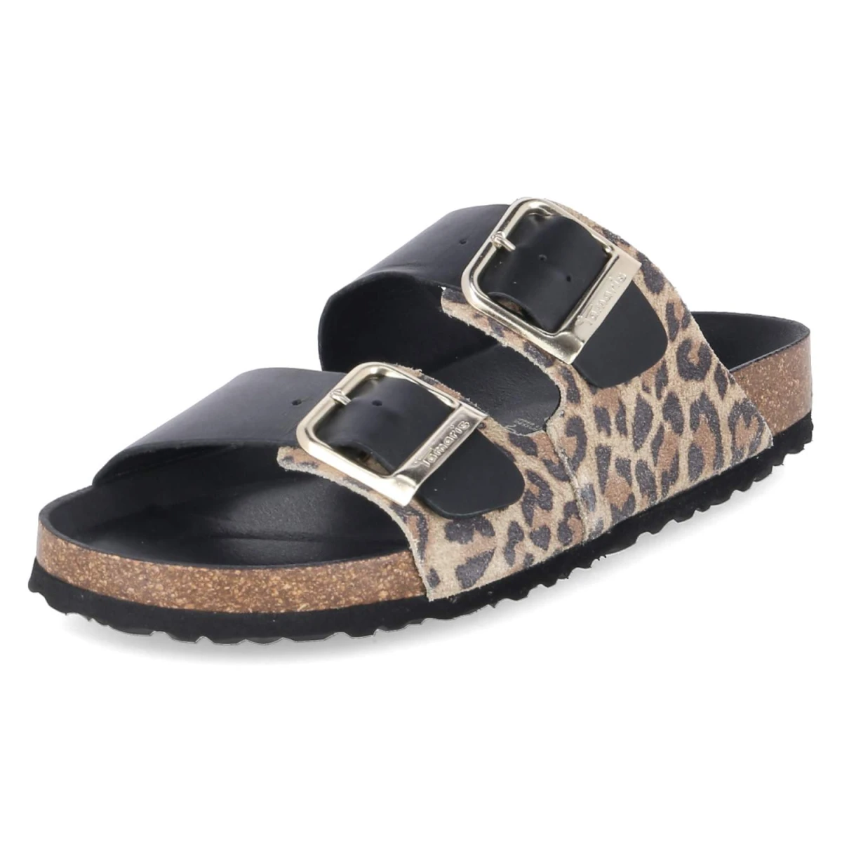 Pantoletten - black/leopard