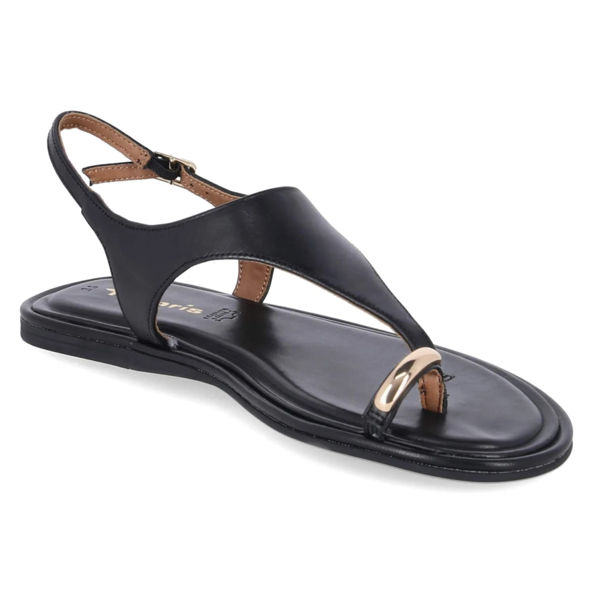Zehentrenner-Sandalen - BLACK LEATHER