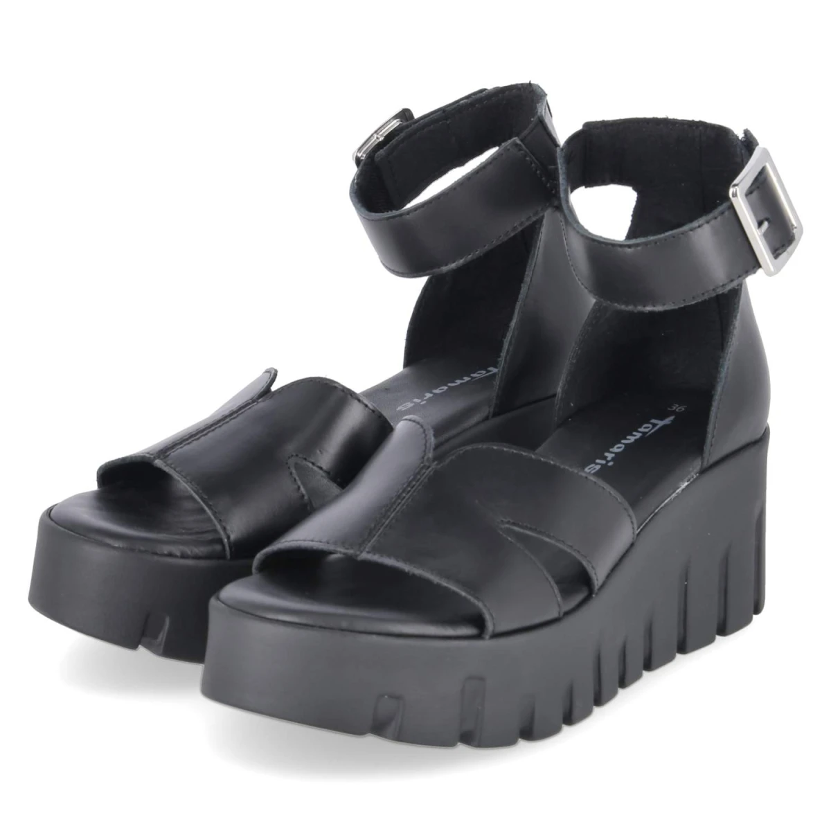 Keilsandaletten - BLACK LEATHER
