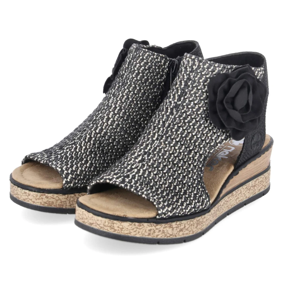 Schaftsandaletten - schwarz-kombi