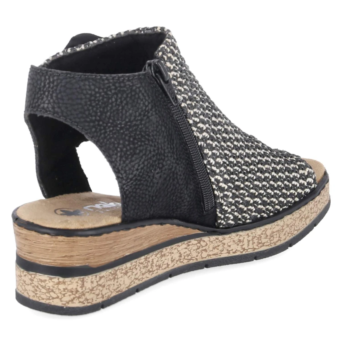 Schaftsandaletten - schwarz-kombi