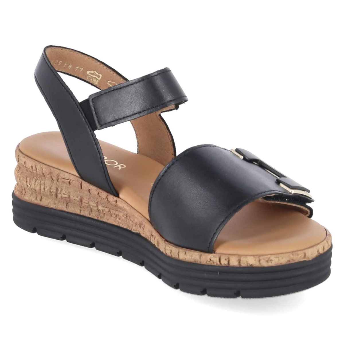 Sandalen - schwarz (uni+gold)