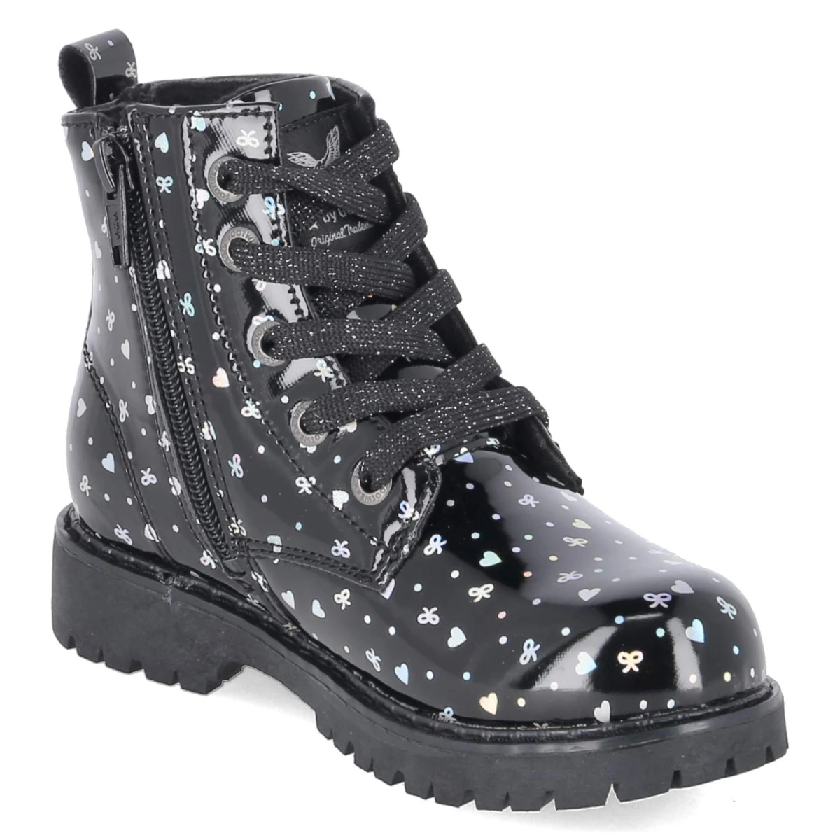 Schnürboots - schwarz/silber