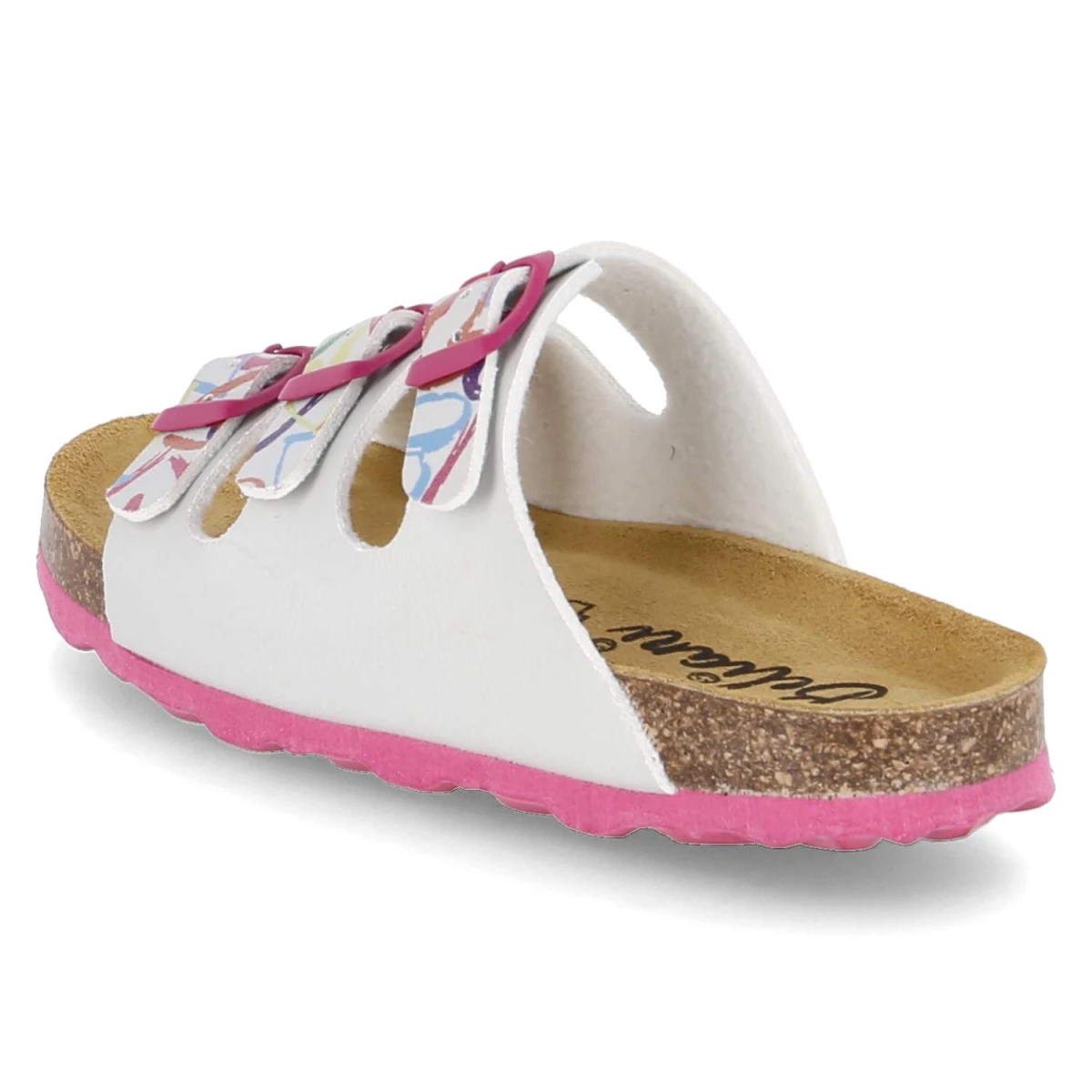 Pantoletten - weiss/pink